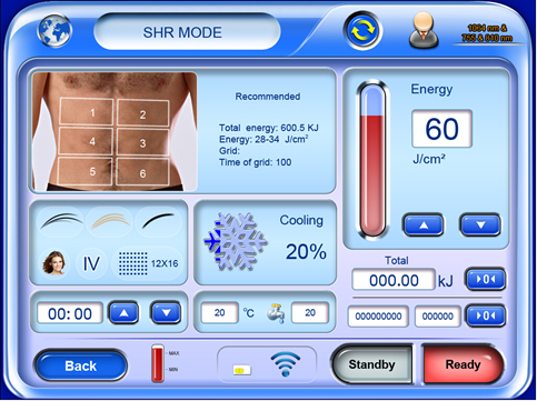 HS-818 diode laser operator interface 2 Interfejs operatora lasera diodowego HS-818 2