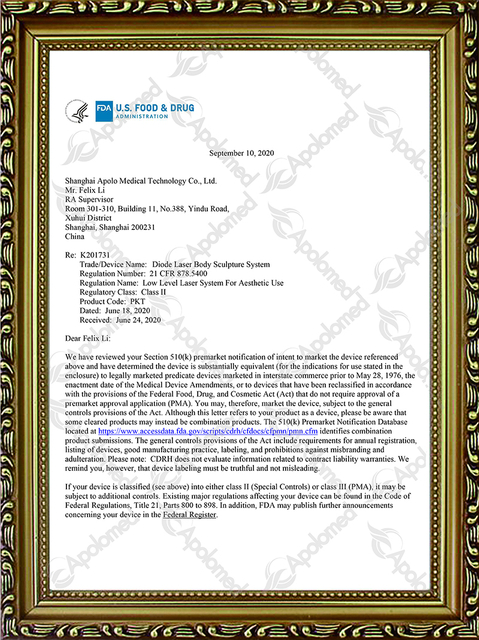 System rzeźbienia ciała za pomocą lasera diodowego FDA