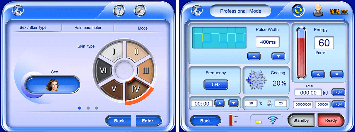 808nm diode laser screen Ekran lasera diodowego 808 nm