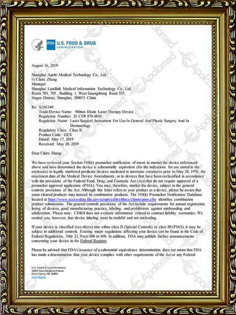 Urządzenie do terapii laserem diodowym 980 nm FDA