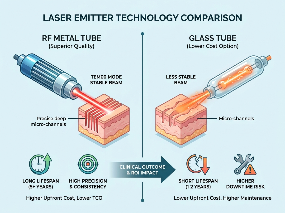 System lasera frakcyjnego CO2 o długości fali 10600 nm w klinice