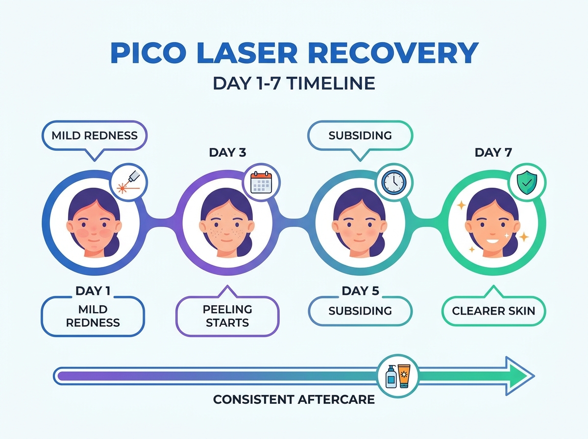 Regeneracja laserem Pico dzień po dniu