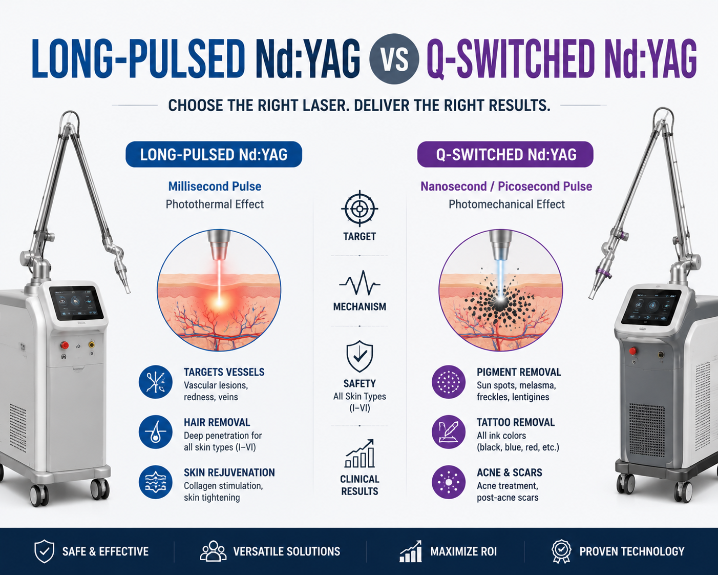 Długoimpulsowy Nd:YAG kontra Q-Switch Nd:YAG: Kiedy używać każdego z nich?